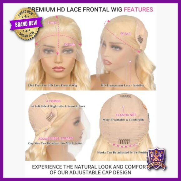 26 Inch Human Hair Lace Front Wig 180% Density Body Wave HD Lace main image 4